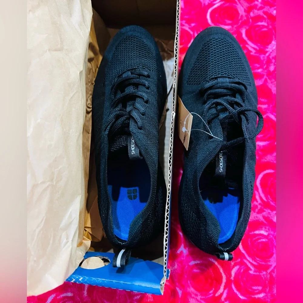 ❤️Shoes ForCrews EverlightWomen's Slip Resistant Work Shoes, Black Knit Sneakers - Picture 9 of 16
